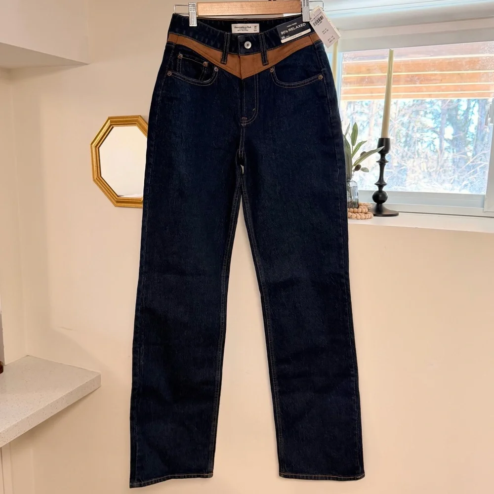 Abercrombie & Fitch Curve Love Cowgirl Western Blue Jeans - Tags On - Picture 1 of 15